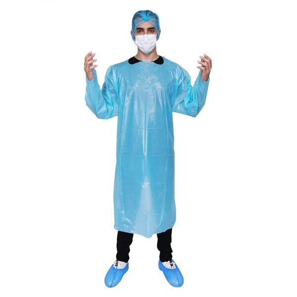 Disposable Apron Manufacturer - Factory Cheap CPE with Waterproof Sleeves Plastic with Thumb Loop for Hospital