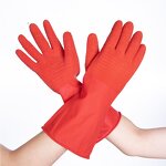 Safety Work Rubber Glove Manufacturer - Hot Sale Oil Acid Alkali Chemical Resistant Industrial Long Sleeve Red PVC Coated