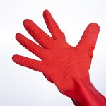 Safety Work Rubber Glove Manufacturer - Hot Sale Oil Acid Alkali Chemical Resistant Industrial Long Sleeve Red PVC Coated