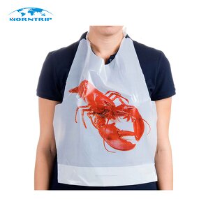 Disposable Plastic Lobster Bibs Manufacturer - with Ties for Seafood Crab Bake Feast