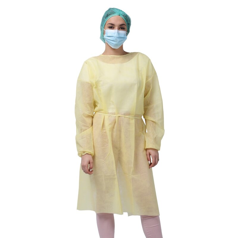 Disposable Isolation Gown Manufacturer - Industry Use Dustproof Laboratory Impervious Yellow