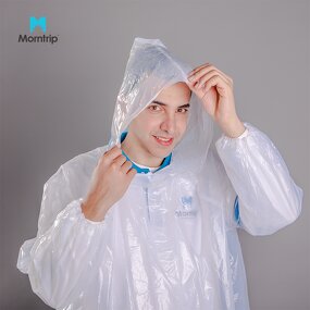 Plastic Raincoat Manufacturer - Factory Cheap Biodegradable LDPE Material Hooded