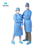 Disposable Protective Surgical Gown Manufacturer - Factory Price AAMI Level 4 Blue Medical with Knitted Cuff Fluid Resistance