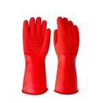 Safety Work Rubber Glove Manufacturer - Hot Sale Oil Acid Alkali Chemical Resistant Industrial Long Sleeve Red PVC Coated