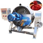 Jacketed Kettle Manufacturer - 100L Double Melting Gas Heating Hot Pot Mixer for Soup Food Sauce