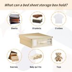 Foldable Sheet Organizer Manufacturer - Modern Design with Zipper Oxford Fabric Storage Box for Bed Sheets Pillow Cases and Cover