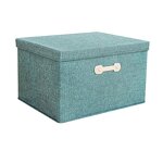 Collapsible Storage Bins Manufacturer - Modern Square Leather Handle Large Cotton Linen Fabric Organizer Containers Bedroom Foldable Kids