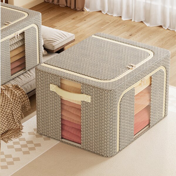 Child Storage Box Manufacturer - Closet Color Steel Frame Support Bedroom Wardrobe Organizer for Comforter Clothes Household Use