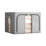 Foldable Storage Bins Manufacturer - Wardrobe with Metal Frame Linen Closet Organizers and Clothes Storage Containers