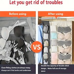 Felt Hanging Storage Bag Manufacturer - Multi-Compartment for Home Double-Sided Pockets Wall Wardrobe Organizer for Socks Bras Underwear Closet