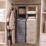 Hanging Closet Storage Organizer Manufacturer - Hot 5-Shelf with 3 Drawers Sliding Cabinet Basket for Wardrobe