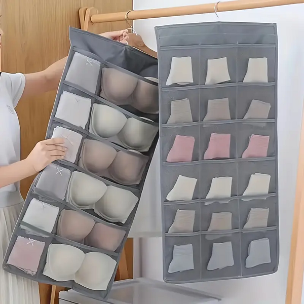 Felt Hanging Storage Bag Manufacturer - Multi-Compartment for Home Double-Sided Pockets Wall Wardrobe Organizer for Socks Bras Underwear Closet