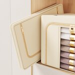 Foldable Storage Bins Manufacturer - Wardrobe with Metal Frame Linen Closet Organizers and Clothes Storage Containers