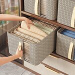 Fabric Pants Storage Box Manufacturer - Wardrobe Clothes Organizer with Drawer for Underwear T-Shirt Sweater Storage Cabinet