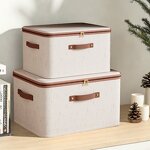 Foldable Storage Box Manufacturer - Modern Household with Carry Handles Multifunction Fabric Clothes Organizer Lids for Home
