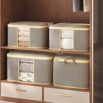 Foldable Fabric Clothing Storage Box Manufacturer - Convenient Household Collapsible Non-Woven Cabinet Easy-to-Carry Receipt Bag