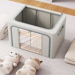Foldable Storage Bins Manufacturer - Wardrobe with Metal Frame Linen Closet Organizers and Clothes Storage Containers