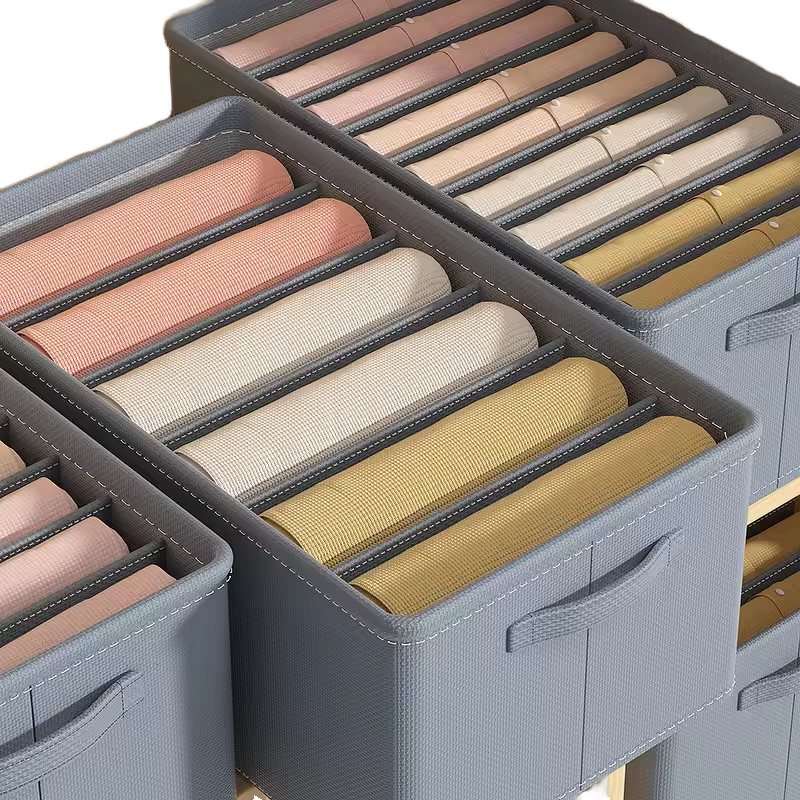 Collapsible Drawer Organizer Manufacturer - Hot Selling Modern Design Sturdy Eco-Friendly Closet Storage Box 6-Pack Dust Proof Jeans