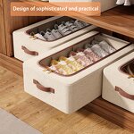 Fabric Shoe Storage Box Manufacturer - Cotton & Linen Cloth Organiser with Cover Linens Dust Free Shoe Organizer