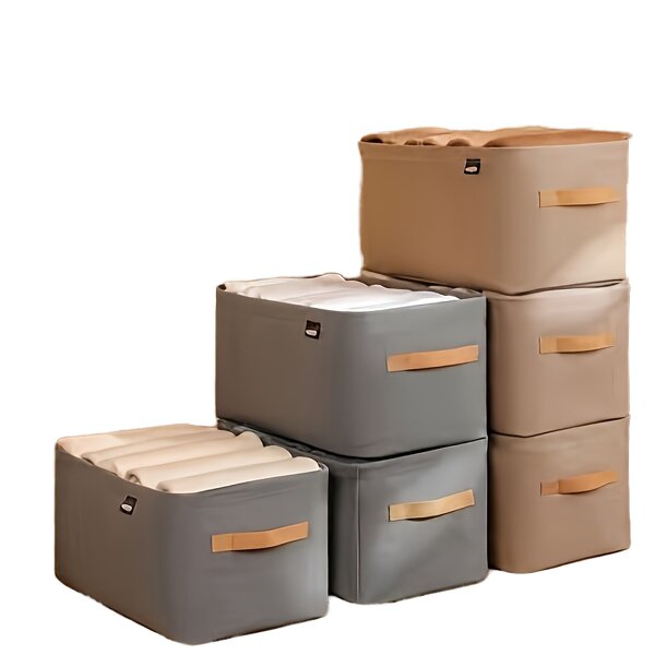 Fabric Storage Baskets Manufacturer - with Handles for Clothing Quilts Portable Closet Foldable