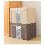 Clothes Storage Bins Manufacturer - Foldable Stackable Container Organizer Set with Clear Window & Carry Handles & Metal Frame