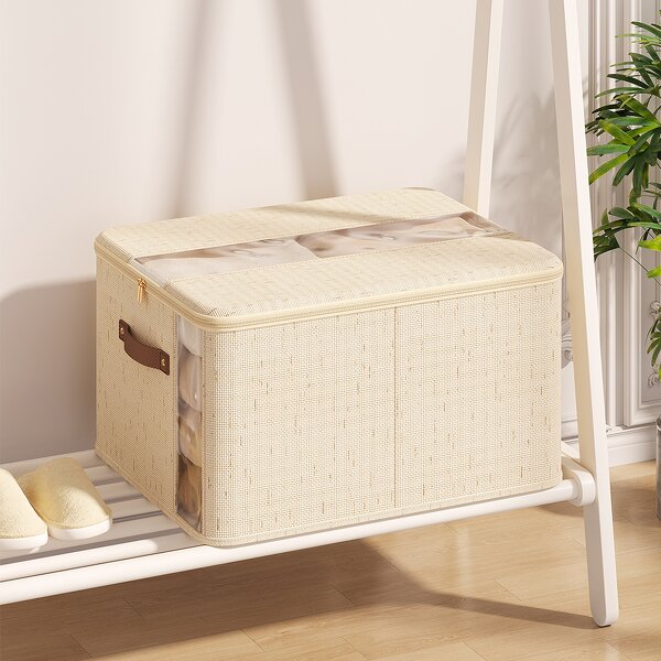 Fabric Storage Box Manufacturer - Modern With Sturdy Handle Multifunctional Foldable Rectangle for Clothing Shoes Sweaters Bags