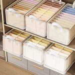 Collapsible Storage Box Manufacturer - Modern Design 35L Foldable Plastic Drawers with Handles Washable Fabric for Clothing Jeans