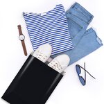 Plastic Courier Bag Manufacturer - YC Custom logo Black Express Delivery Mailing Postage Poly Mailer Clothes Packaging