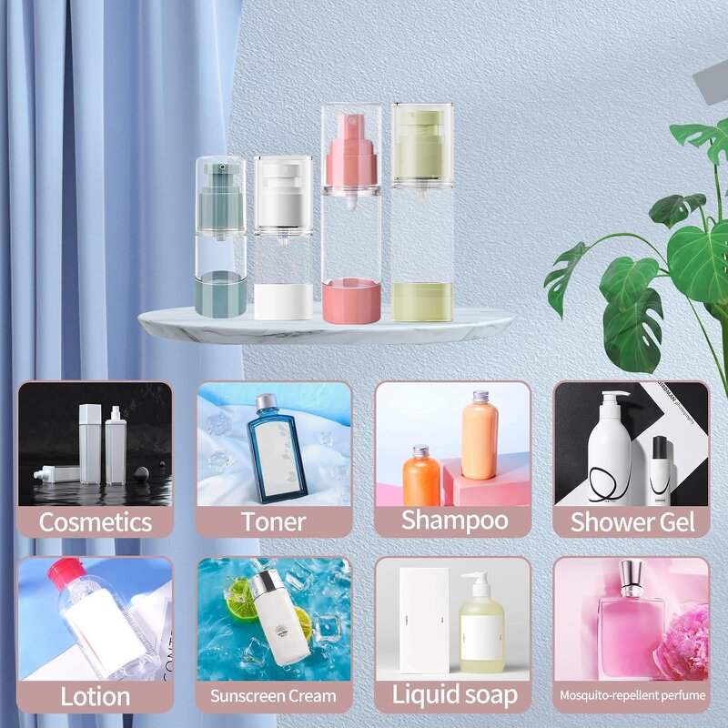 PCR Lotion Bottle Manufacturer - Bulk Airless Replaceable Recyclable Private Label 80-100ml Round Shape Custom Pink for Cosmetics