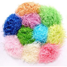 Raffia Shredded Paper Manufacturer - YC High Quality Decorative Box Filling Colorful Crinkle Cut Chocolate Gift Packaging