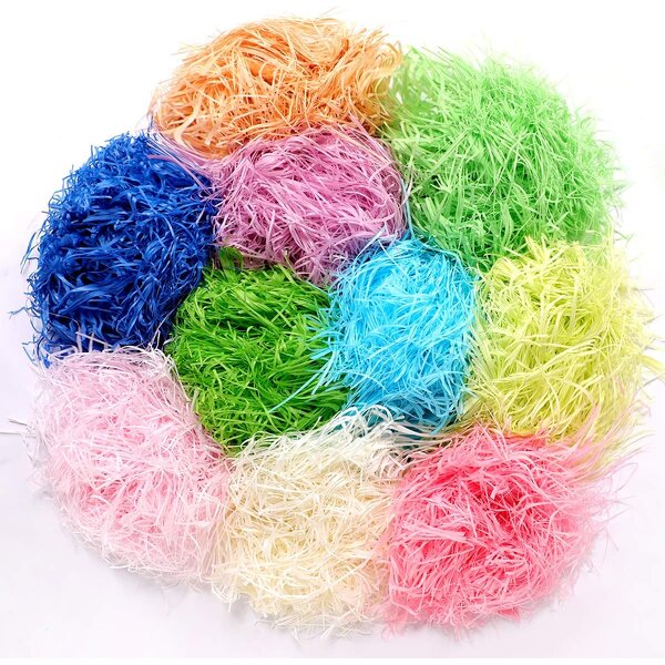 Raffia Shredded Paper Manufacturer - YC High Quality Decorative Box Filling Colorful Crinkle Cut Chocolate Gift Packaging