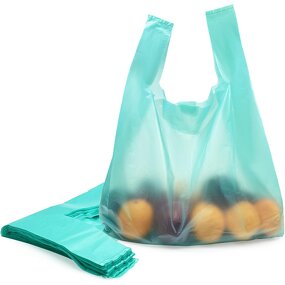 Custom Plastic Bags Manufacturer - YC Wholesales with Logo Durable Reusable Vest Handle for Grocery Retail & Tshirt