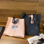 Printed Plastic Shopping Bags Manufacturer - YC Customized Recyclable Retail Tote Carrier Die Cut Black Soft Loop Handle