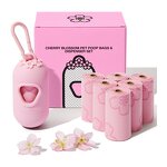 Biodegradable Pet Waste Bags Manufacturer - Custom Compostable Scented Dispenser Set Cornstarch Sustainable Pink Cherry Blossom Poop