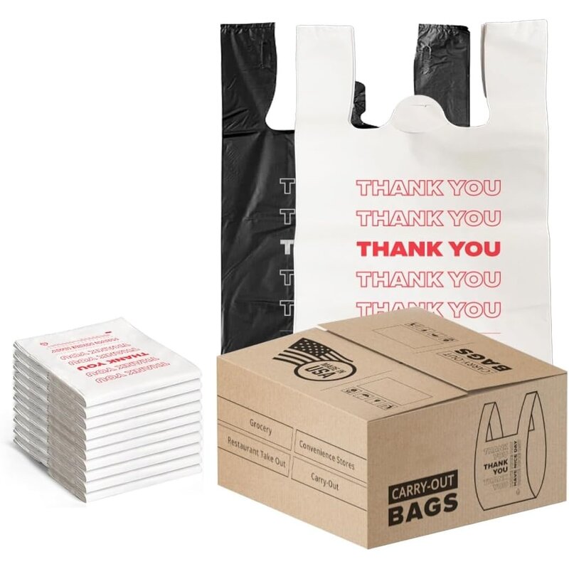 Plastic T Shirt Bags Manufacturer - Manufacturer's Customization Heavy Duty Vest Handle Colorful Shopping Packaging Thank You T-shirt