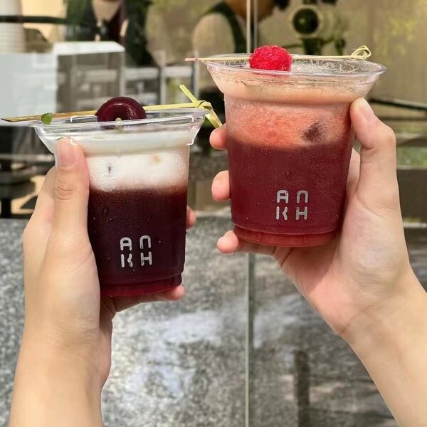 Plastic Cups Manufacturer - YC High Quality Custom Printed Logo Clear 16oz PET Transparent Disposable Cold Drink to Go With Flat Lids