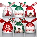 Plastic Gift Bag Manufacturer - YC Factory in Stock Kids Santa Small Snowflake Rabbit Ears Decorating Wrappers Christmas Candy Package