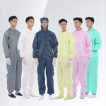 Workshop Jumpsuit Manufacturer - Professional Safety Clothing White Pink Polyester Fiber for Dust Control