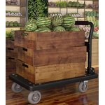 Platform Trolley Manufacturer - 250 kg Black Folding Trolley Cart Market Cart with Plastic Cart