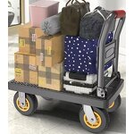 Platform Trolley Manufacturer - 250 kg Black Folding Trolley Cart Market Cart with Plastic Cart