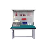 ESD Workstation Manufacturer - Aluminum with Beech Wooden Workbenches and Wheels for Assembly Line