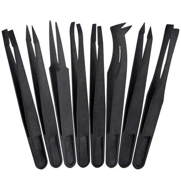 Anti-Static Plastic Tweezers Manufacturer - HYSTIC Black Industrial Laboratory Safety Furniture