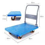 Plastic Shopping Cart Manufacturer - 150kg with Platform OEM Supported Folding Cart Wagon