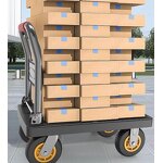 Platform Trolley Manufacturer - 250 kg Black Folding Trolley Cart Market Cart with Plastic Cart