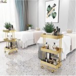 Utility Storage Carts Factory - New Fashion Style Hair Salon Furniture Three-story with Drawer