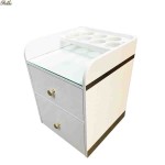 Hair Dresser Trolley Manufacturer - Barber Shop Gold Styling Station Lockable Durable Wooden Cart