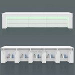 Nail Station Table Manufacturer - Beauty Salon Equipment Customized 5 Persons Straight Manicure Bar