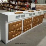 Nail Bar Table Factory - Luxury Throne Beauty Salon L Shape Manicure with Ventilation