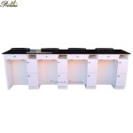Nail Station Table Manufacturer - Beauty Salon Equipment Customized 5 Persons Straight Manicure Bar