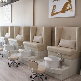 Pedicure Sofa Chair Manufacturer - 2025 New Arrival Whirlpool Wooden Foot Spa Chair Wholesale